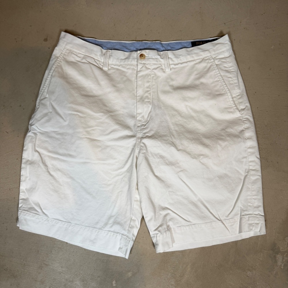 Polo Ralph Lauren Mens Stretch Classic Fit Chino Shorts White Size 35 Golf